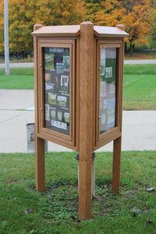 Three Sided Message Center with 8 Foot Post