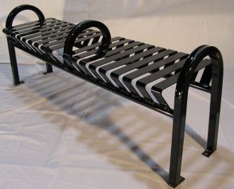 4 Foot Backless Bus Stop Bench with Arm Rest