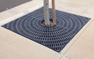5 foot square recycled plastic tree grate