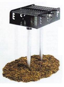 Dual Grate Inground Mount Family Size Pedestal Park Grill