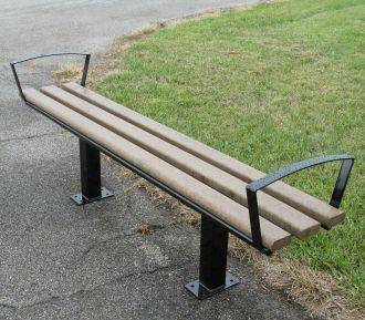 Backless 6 foot Green Brook Park Bench