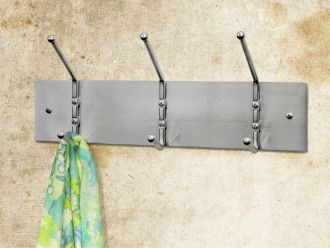 Garment Rack, Steel and Satin Aluminum, 18"