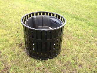 27" Diameter Self-Watering Steel Planter