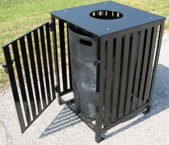 50-Gallon Square Ash and Trash Receptacle