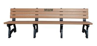 8 Foot Aspen Memorial Park Bench with Laminate Plaque