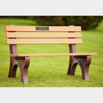 4 Foot EconoMizer Memorial Park Bench with Laminate Plaque