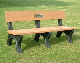 6 Foot Landmark Memorial Park Bench with Laminate Plaque