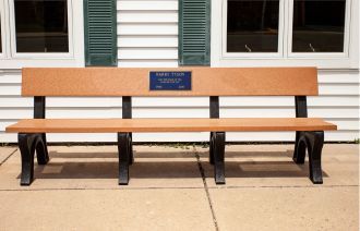 8-Foot Landmark Memorial Park Bench with Bronze Plaque