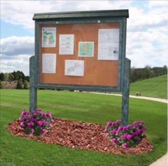 Message Center Large Two Sided with Two 8 Foot Post