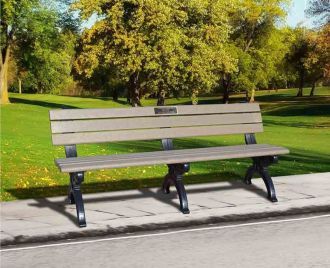 6 Foot Silhouette Memorial Park Bench With Bronze Plaque