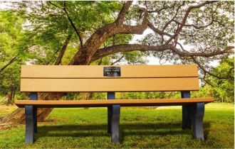 6 Foot Traditional Memorial Park Bench with Bronze Plaque
