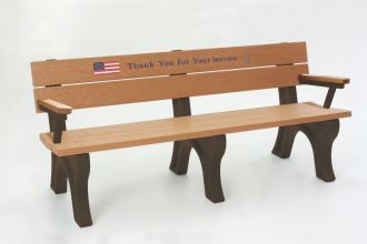 Veteran 6 Foot Backed Bench With Armrest